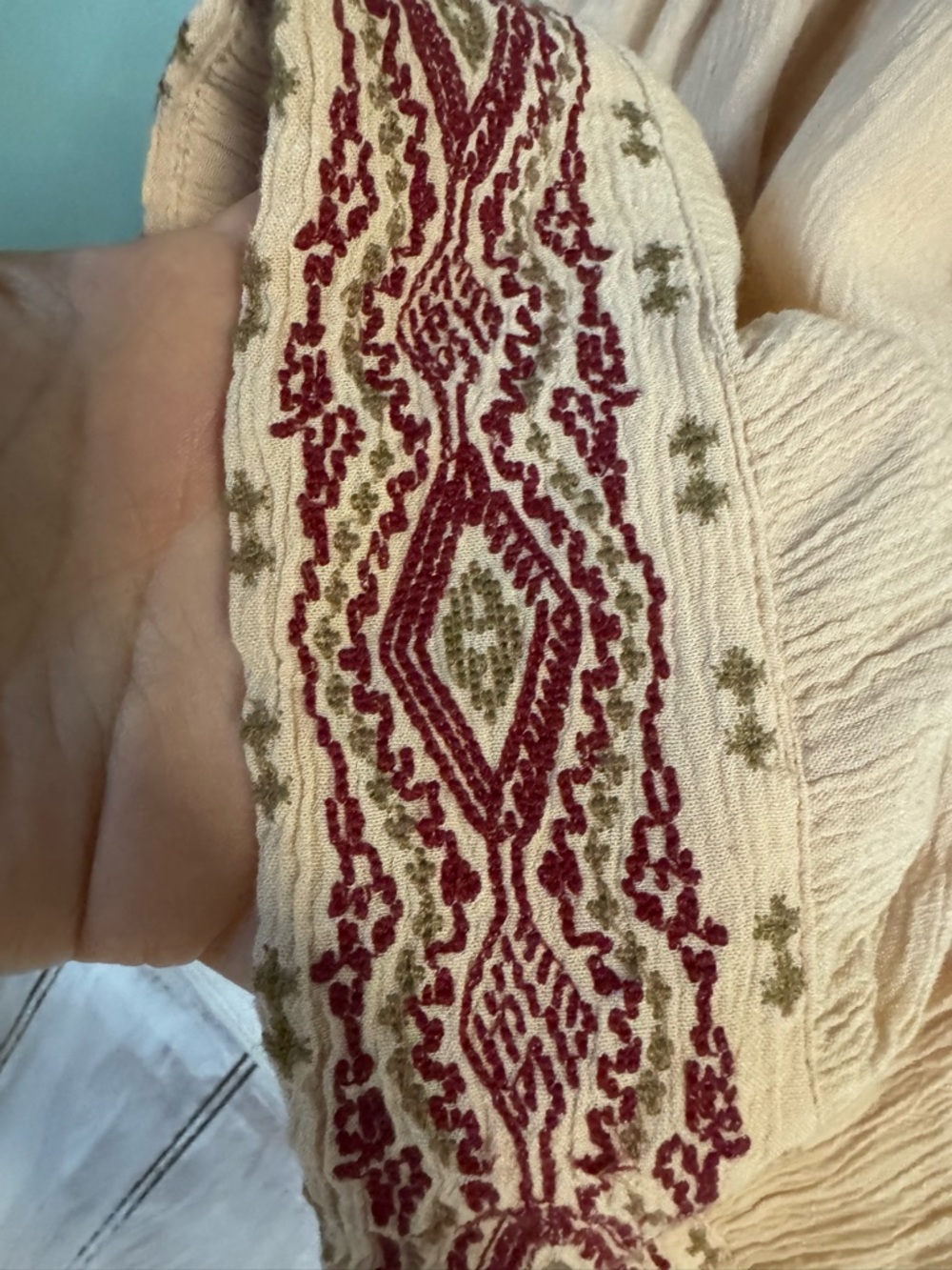 Light Pink Embroidered Spaghetti Strap Dress earthbound - Picture 3 of 4